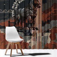 Trojan War Horse Entered Burned Window Curtain Greek Wooden Trojan Horse Spartan Warrior