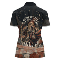 Trojan War Horse Entered Burned Women Polo Shirt Greek Wooden Trojan Horse Spartan Warrior