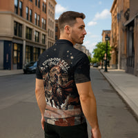 Trojan War Horse Entered Burned Zipper Polo Shirt Greek Wooden Trojan Horse Spartan Warrior