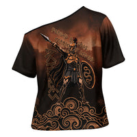 Achilles Iliad Greek Hero Legend Cross Shoulder Shirt Trojan War Spartan Warrior Spear Graphic Art