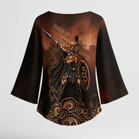 Achilles Iliad Greek Hero Legend Kimono Sleeve Blouse Trojan War Spartan Warrior Spear Graphic Art