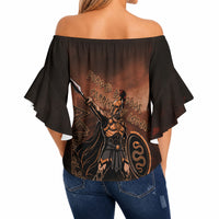 Achilles Iliad Greek Hero Legend Off Shoulder Wrap Waist Top Trojan War Spartan Warrior Spear Graphic Art