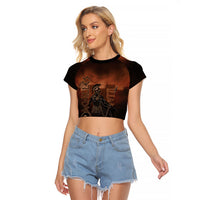 Achilles Iliad Greek Hero Legend Raglan Cropped T Shirt Trojan War Spartan Warrior Spear Graphic Art