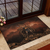 Achilles Iliad Greek Hero Legend Rubber Doormat Trojan War Spartan Warrior Spear Graphic Art