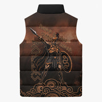Achilles Iliad Greek Hero Legend Sleeveless Puffer Jacket Trojan War Spartan Warrior Spear Graphic Art