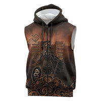 Achilles Iliad Greek Hero Legend Sleeveless Zip Hoodie Trojan War Spartan Warrior Spear Graphic Art