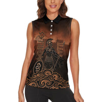 Achilles Iliad Greek Hero Legend Women Sleeveless Polo Shirt Trojan War Spartan Warrior Spear Graphic Art