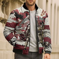 Hector Iliad Stood For Troy Bomber Puffer Jacket Ancient Greek Trojan Prince Hector Sword Shield Battle