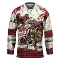Hector Iliad Stood For Troy Hockey Jersey Ancient Greek Trojan Prince Hector Sword Shield Battle