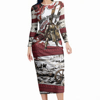 Hector Iliad Stood For Troy Long Sleeve Bodycon Dress Ancient Greek Trojan Prince Hector Sword Shield Battle