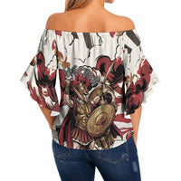 Hector Iliad Stood For Troy Off Shoulder Wrap Waist Top Ancient Greek Trojan Prince Hector Sword Shield Battle
