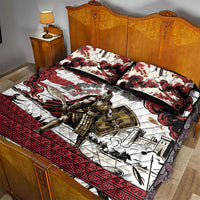 Hector Iliad Stood For Troy Quilt Bed Set Ancient Greek Trojan Prince Hector Sword Shield Battle