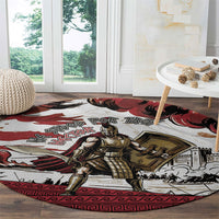 Hector Iliad Stood For Troy Round Carpet Ancient Greek Trojan Prince Hector Sword Shield Battle
