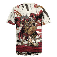 Hector Iliad Stood For Troy Rugby Jersey Ancient Greek Trojan Prince Hector Sword Shield Battle