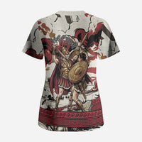 Hector Iliad Stood For Troy Scrub Top Ancient Greek Trojan Prince Hector Sword Shield Battle