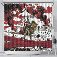 Hector Iliad Stood For Troy Shower Curtain Ancient Greek Trojan Prince Hector Sword Shield Battle
