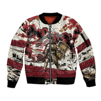 Hector Iliad Stood For Troy Sleeve Zip Bomber Jacket Ancient Greek Trojan Prince Hector Sword Shield Battle