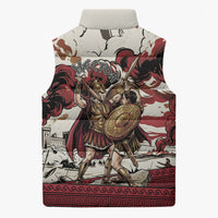 Hector Iliad Stood For Troy Sleeveless Puffer Jacket Ancient Greek Trojan Prince Hector Sword Shield Battle