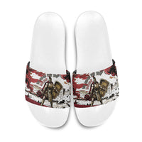 Hector Iliad Stood For Troy Slide Sandals Ancient Greek Trojan Prince Hector Sword Shield Battle