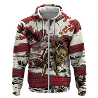 Hector Iliad Stood For Troy Zip Hoodie Ancient Greek Trojan Prince Hector Sword Shield Battle