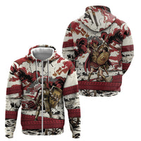 Hector Iliad Stood For Troy Zip Hoodie Ancient Greek Trojan Prince Hector Sword Shield Battle