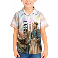 La Merce Festival Barcelona Kid Hawaiian Shirt Catalan Culture Sagrada Familia Castellers