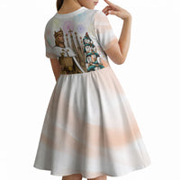 La Merce Festival Barcelona Kid Short Sleeve Dress Catalan Culture Sagrada Familia Castellers