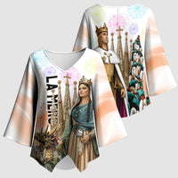 La Merce Festival Barcelona Kimono Sleeve Blouse Catalan Culture Sagrada Familia Castellers