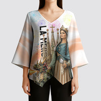 La Merce Festival Barcelona Kimono Sleeve Blouse Catalan Culture Sagrada Familia Castellers
