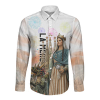 La Merce Festival Barcelona Long Sleeve Button Shirt Catalan Culture Sagrada Familia Castellers