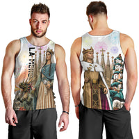La Merce Festival Barcelona Men Tank Top Catalan Culture Sagrada Familia Castellers