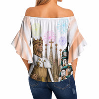 La Merce Festival Barcelona Off Shoulder Wrap Waist Top Catalan Culture Sagrada Familia Castellers