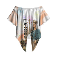 La Merce Festival Barcelona Off Shoulder Wrap Waist Top Catalan Culture Sagrada Familia Castellers