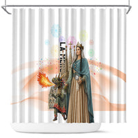 La Merce Festival Barcelona Shower Curtain Catalan Culture Sagrada Familia Castellers