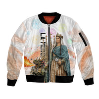 La Merce Festival Barcelona Sleeve Zip Bomber Jacket Catalan Culture Sagrada Familia Castellers