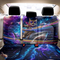 Cat Riding Shark In Space Back Car Seat Cover Funny Cosmic Laser Cat And Shark Surreal Sci-Fi