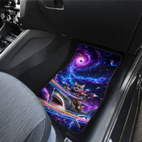 Cat Riding Shark In Space Car Mats Funny Cosmic Laser Cat And Shark Surreal Sci-Fi