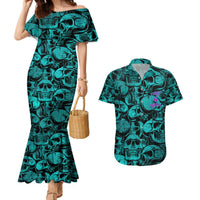 Three 6 Mafia Skull Couples Matching Mermaid Dress and Hawaiian Shirt Three 6 Mafia - Wonder Print Shop