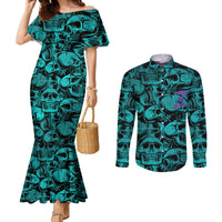 three-6-mafia-skull-couples-matching-mermaid-dress-and-long-sleeve-button-shirts-three-6-mafia