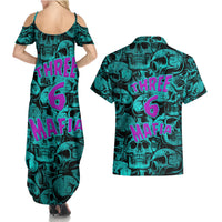 Three 6 Mafia Skull Couples Matching Summer Maxi Dress and Hawaiian Shirt Three 6 Mafia - Wonder Print Shop