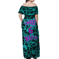 Three 6 Mafia Skull Off Shoulder Maxi Dress Three 6 Mafia - Wonder Print Shop