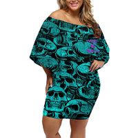 Three 6 Mafia Skull Off Shoulder Short Dress Three 6 Mafia - Wonder Print Shop