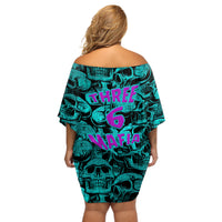 Three 6 Mafia Skull Off Shoulder Short Dress Three 6 Mafia - Wonder Print Shop