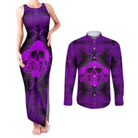 Skull Pattern Couples Matching Tank Maxi Dress and Long Sleeve Button Shirts I Am Who I Am Your Approval Isn't Needed - Wonder Print Shop