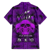 Skull Pattern Hawaiian Shirt I Am Who I Am Your Approval Isn't Needed - Wonder Print Shop