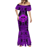 Skull Pattern Mermaid Dress I Am Who I Am Your Approval Isn't Needed - Wonder Print Shop