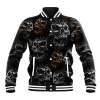 Skull Pattern Baseball Jacket Never Trust The Living - Wonder Print Shop