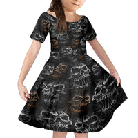 Skull Pattern Kid Short Sleeve Dress Never Trust The Living - Wonder Print Shop