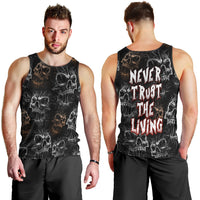 Skull Pattern Men Tank Top Never Trust The Living - Wonder Print Shop