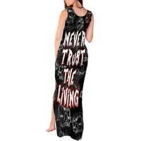Skull Pattern Tank Maxi Dress Never Trust The Living - Wonder Print Shop